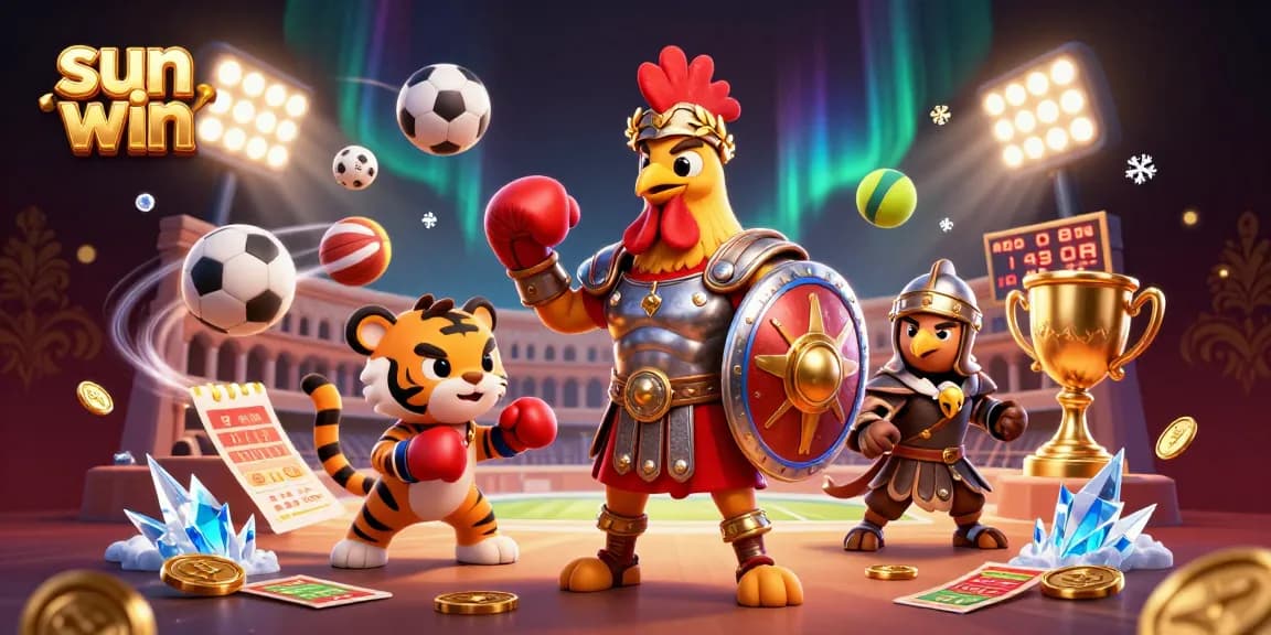 Experience the thrill of sun win gaming with our dynamic illustrated scene featuring casino action.