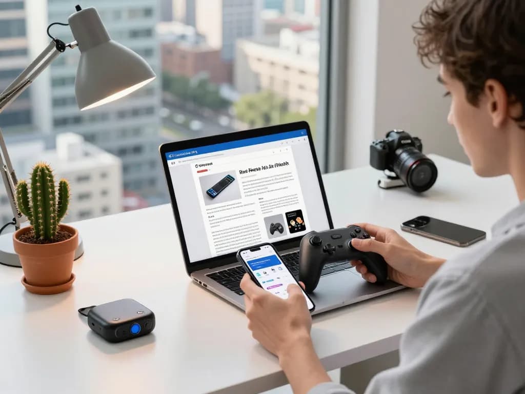 Discover essential cool tech gadgets under $164 in a vibrant workspace setting, revealing innovative devices enhancing daily life.
