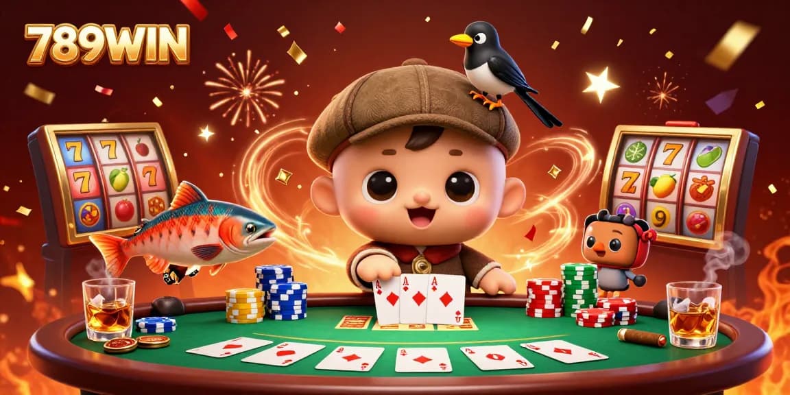 Experience the thrill of 789WIN with vibrant 3D casino elements and characters.