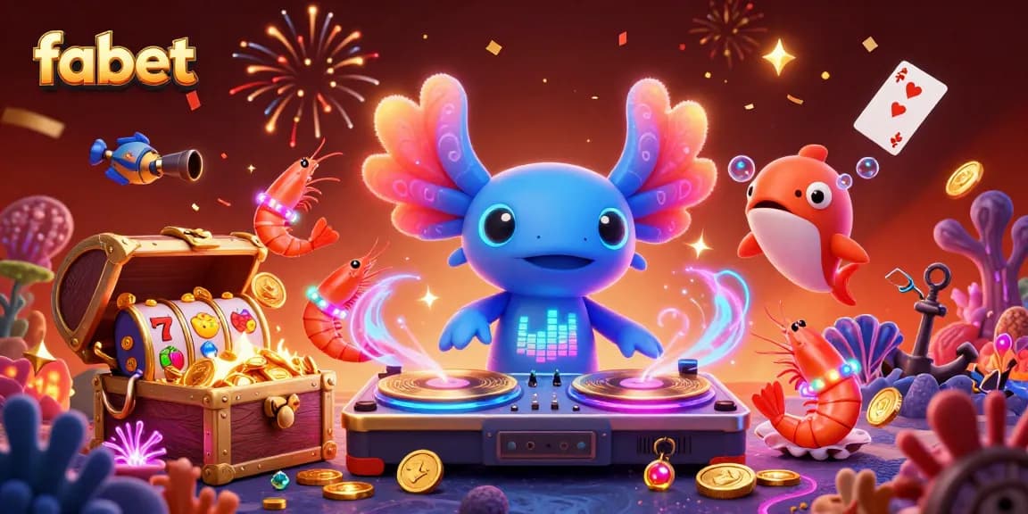 Spin and win with fabet’s thrilling underwater casino adventure featuring axolotl DJ and treasures.