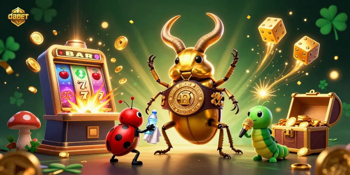 Engage with dabet's dazzling slot gaming experience featuring vibrant characters and dynamic casino elements.