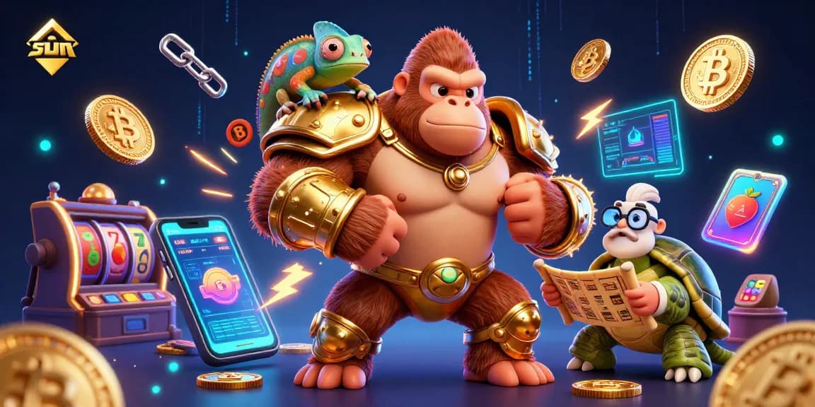 Engage with sun-themed live casino action featuring dynamic characters and neon gambling elements.