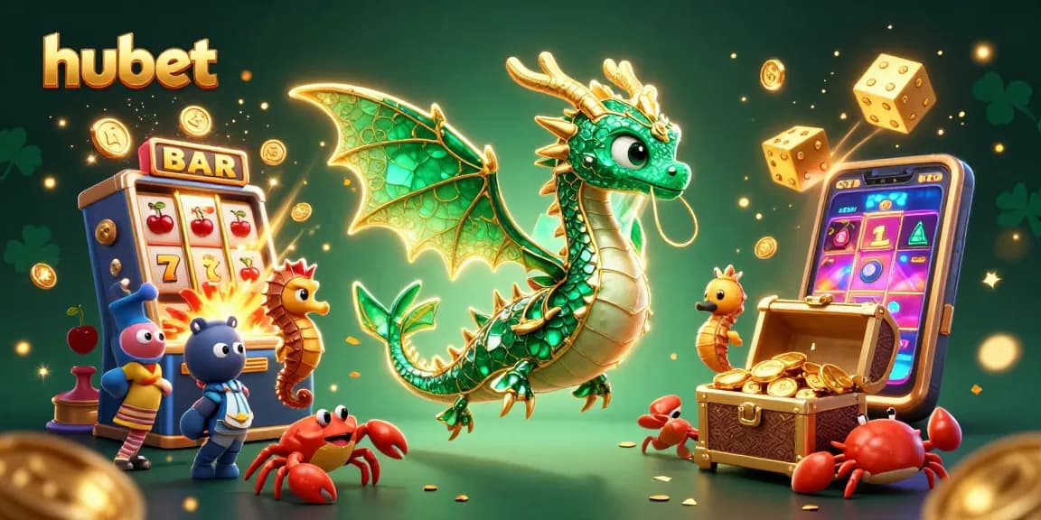 Experience the excitement of hubet with a sea dragon guarding treasures and vibrant casino elements.