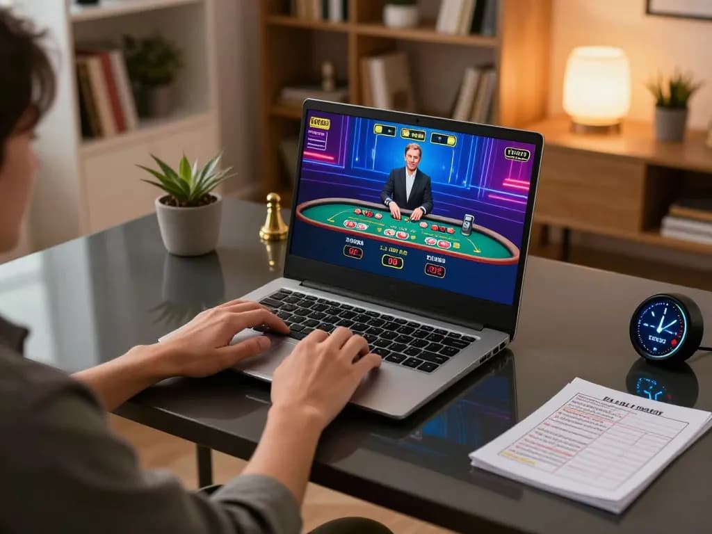 Player engaging in blackjack at online casino while using LLwin ink for bankroll management insights