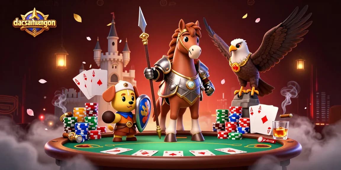 Experience the excitement of dacsanhuengon with knights and poker elements in thrilling gameplay.
