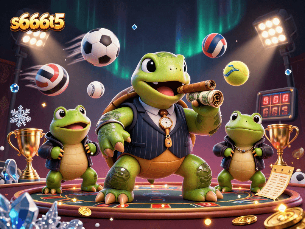 Place bets confidently with the unique characters of s666t5 in a vibrant casino scene.
