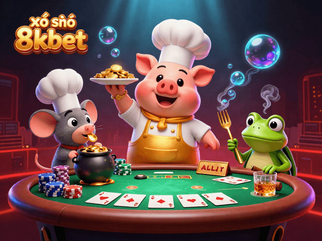 xổ số 8xbet players enjoy vibrant casino atmosphere with gold coins and poker elements