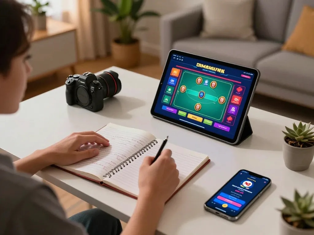 Engaging in online gaming at MM88 with a vibrant setup and focused strategies.