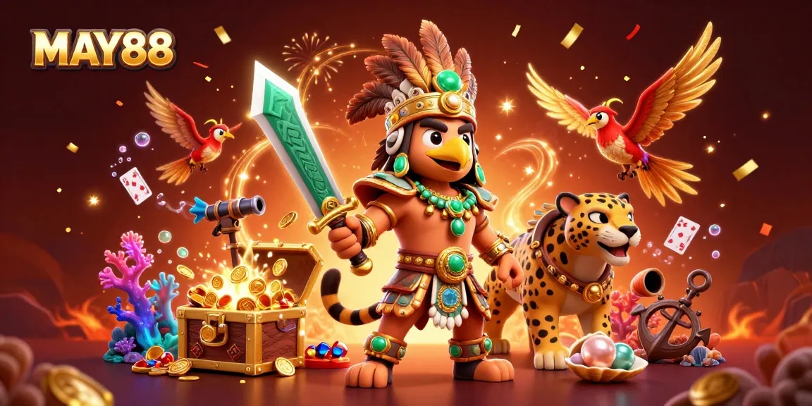 Engage in thrilling adventures with MAY88’s immersive gaming landscape and Aztec-inspired characters.
