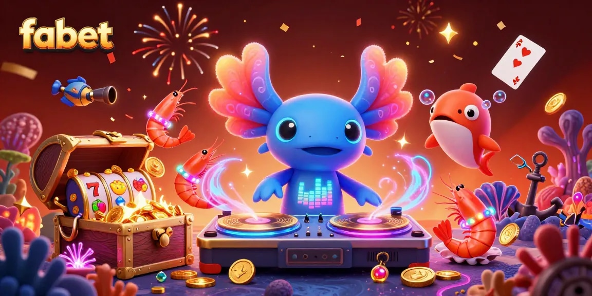 Spin and win with fabet’s thrilling underwater casino adventure featuring axolotl DJ and treasures.