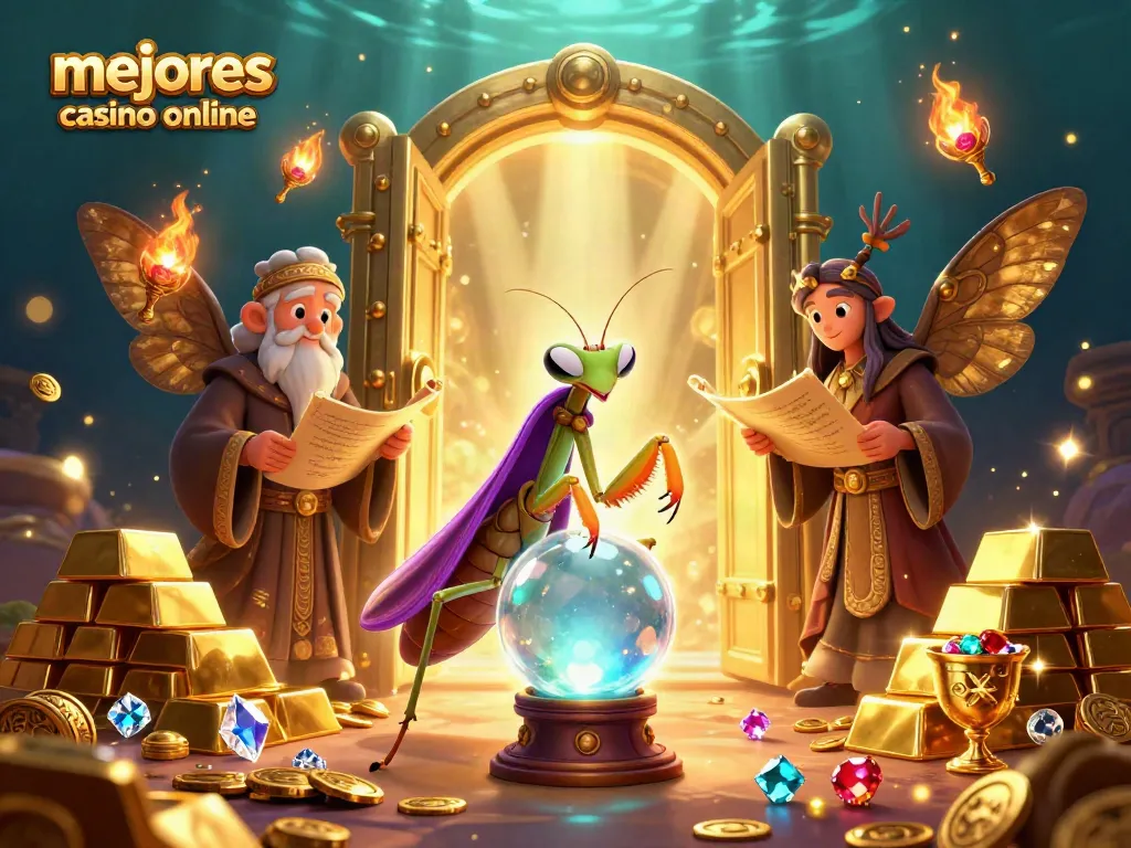 Explora los mejores casinos online con una magnífica escena de fortuna y diversión.