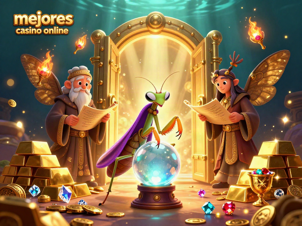 Explora los mejores casinos online con una magnífica escena de fortuna y diversión.