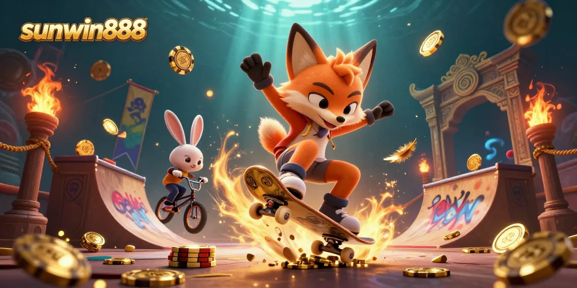 Experience the thrill at sunwin888 with dynamic casino-themed characters in action.
