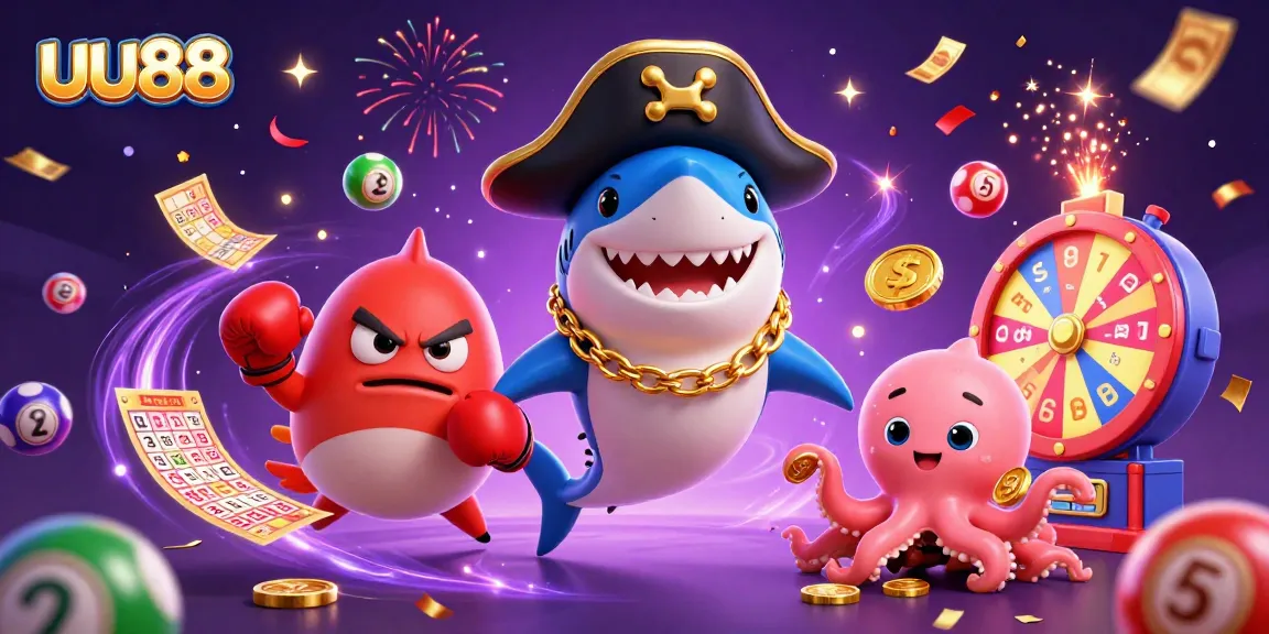 Engage in thrilling betting at uu88, featuring vibrant characters and dynamic casino elements.