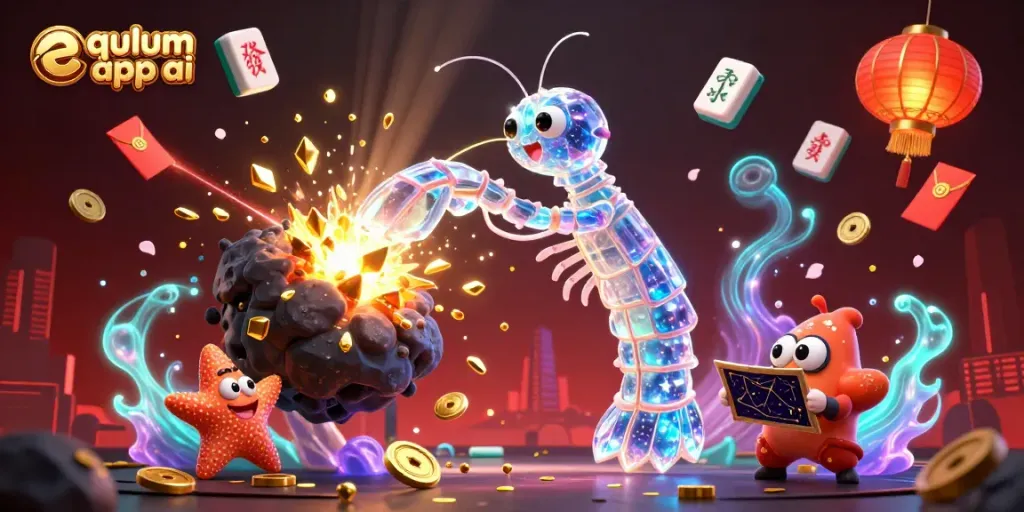 Experience thrilling gameplay with equlum app ai in a vibrant galactic casino scene filled with rich details.
