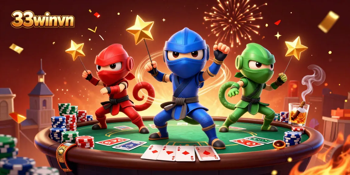 33winvn ninjas dominate the casino scene with thrilling poker action and colorful game elements.