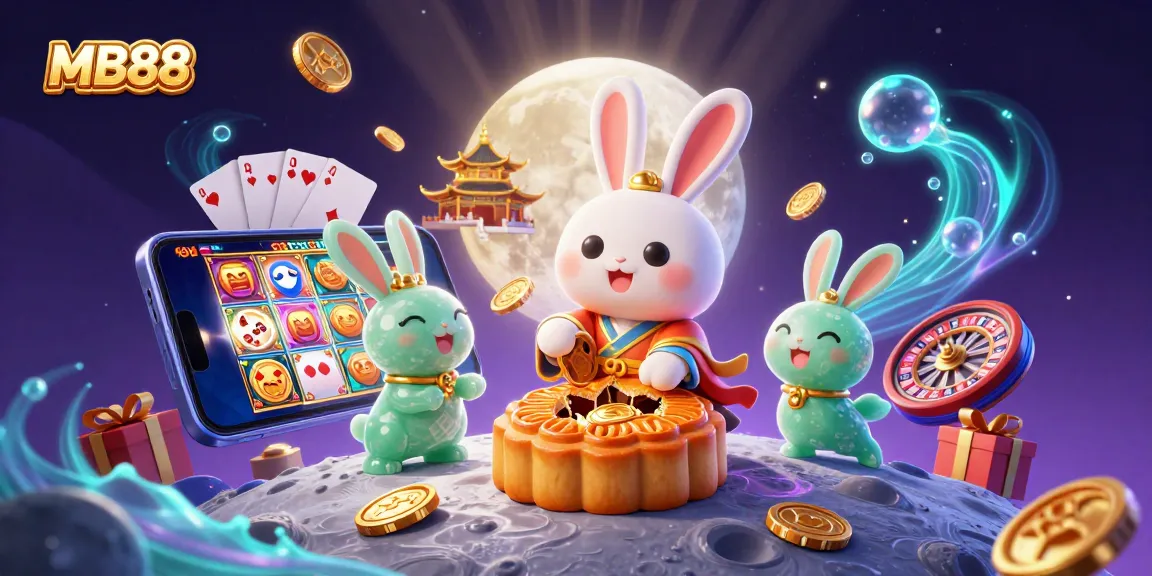 Experience the excitement of MB88 as a moon rabbit reveals poker chips inside mooncakes.
