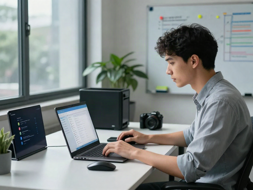Optimizing PC performance with WiseCare software in a modern tech workspace
