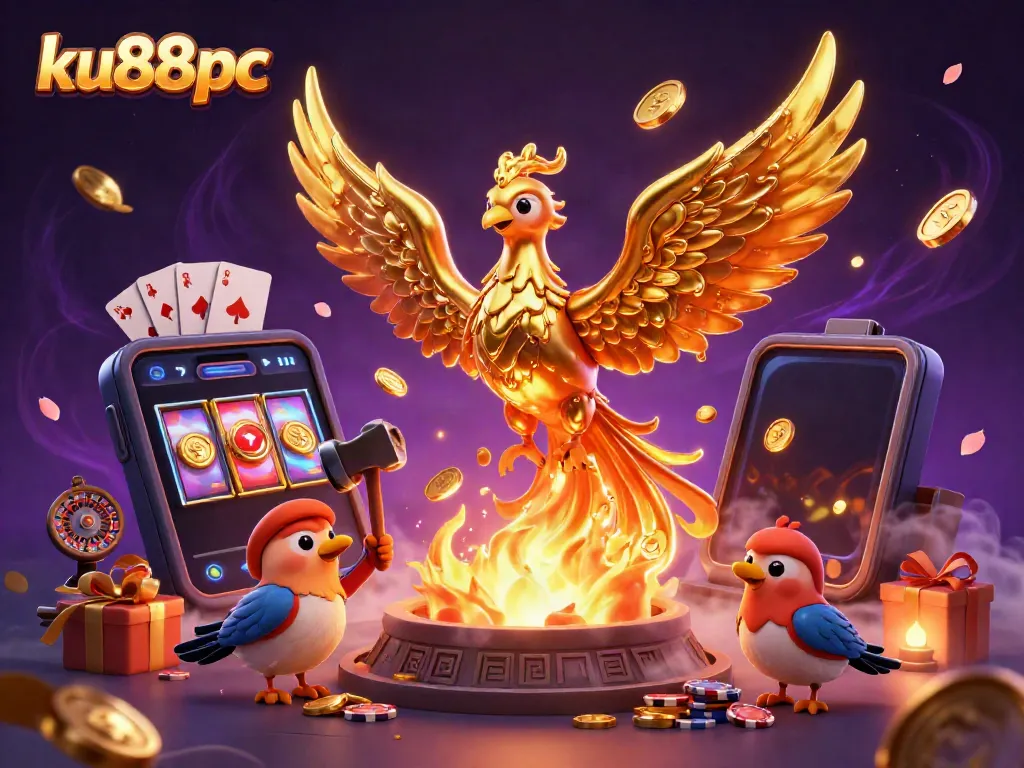 Experience the thrill of the casino at ku88pc with dynamic games, golden coins, and engaging characters.