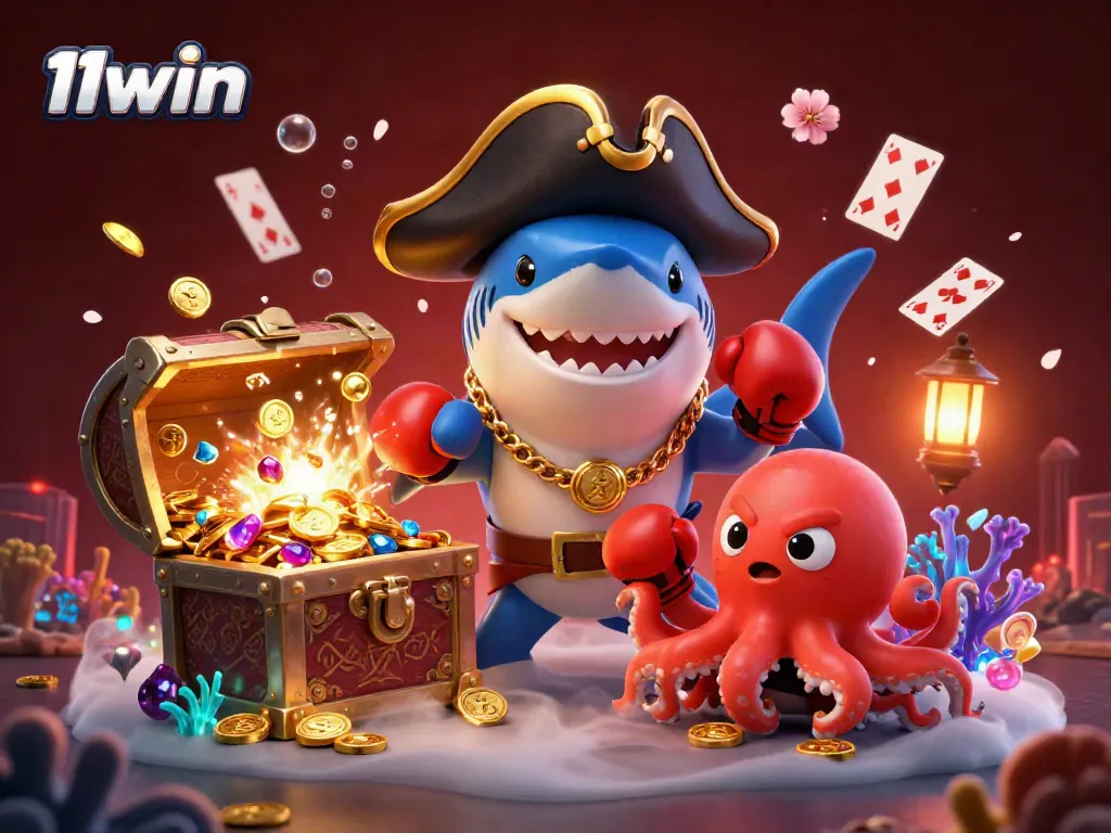 Experience thrilling underwater adventures and casino fun with 11win's vibrant characters.