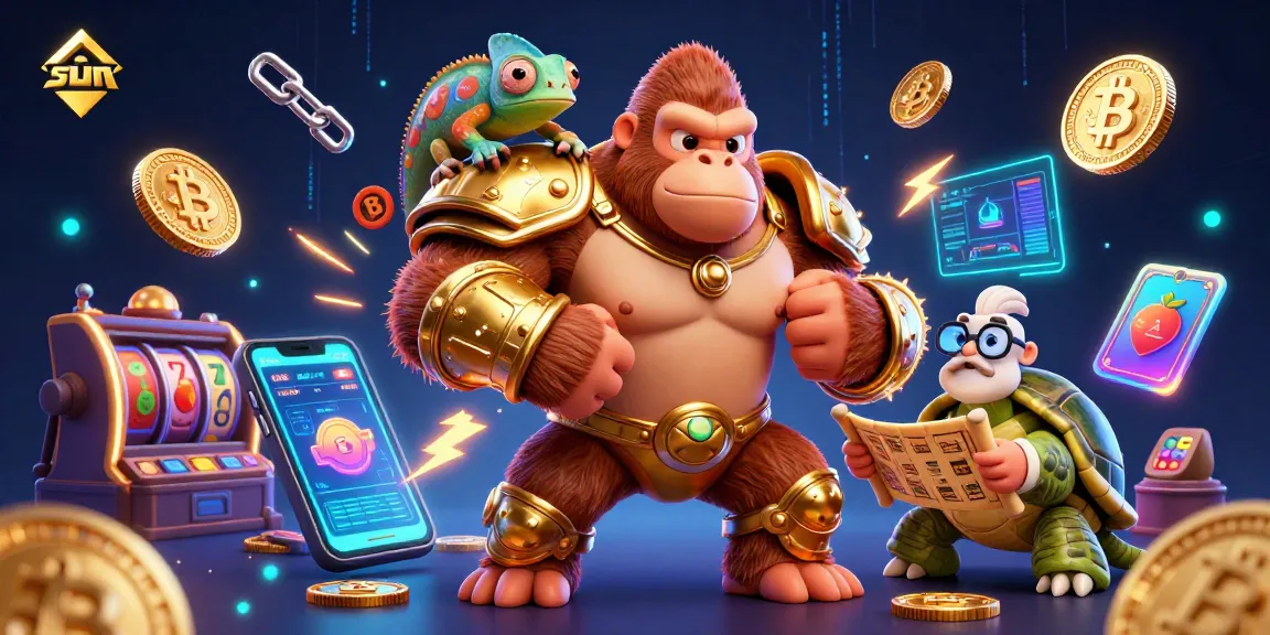 Engage with sun-themed live casino action featuring dynamic characters and neon gambling elements.