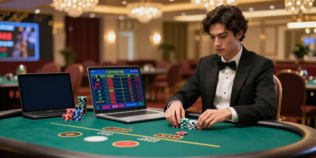 Dynamic online gaming scene at FC88 casino, showcasing poker action and thrilling atmosphere.