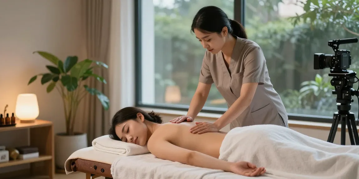 Experiencing a premium 출장마사지 in a tranquil home setting with professional therapist.