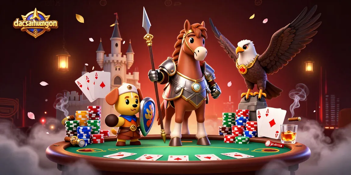 Experience the excitement of dacsanhuengon with knights and poker elements in thrilling gameplay.