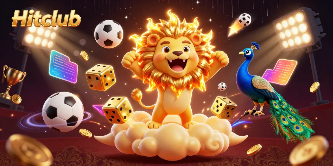 Engage with Hitclub's vibrant casino scene featuring sports elements and dynamic characters.