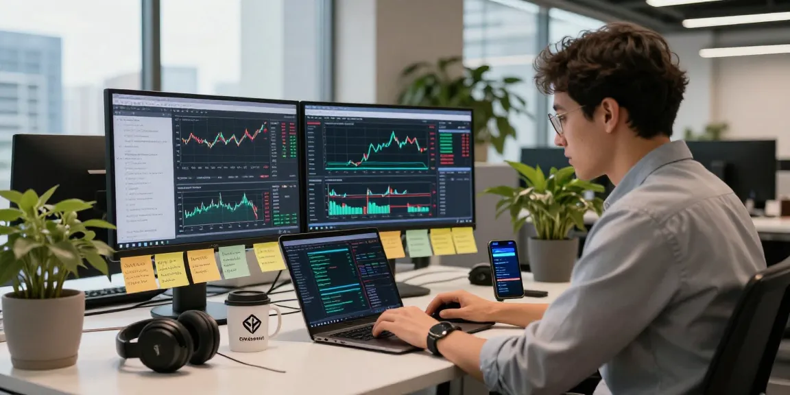 Análisis de mercado de criptomonedas con Phuwerte Inwersowia, en un espacio de trabajo moderno.