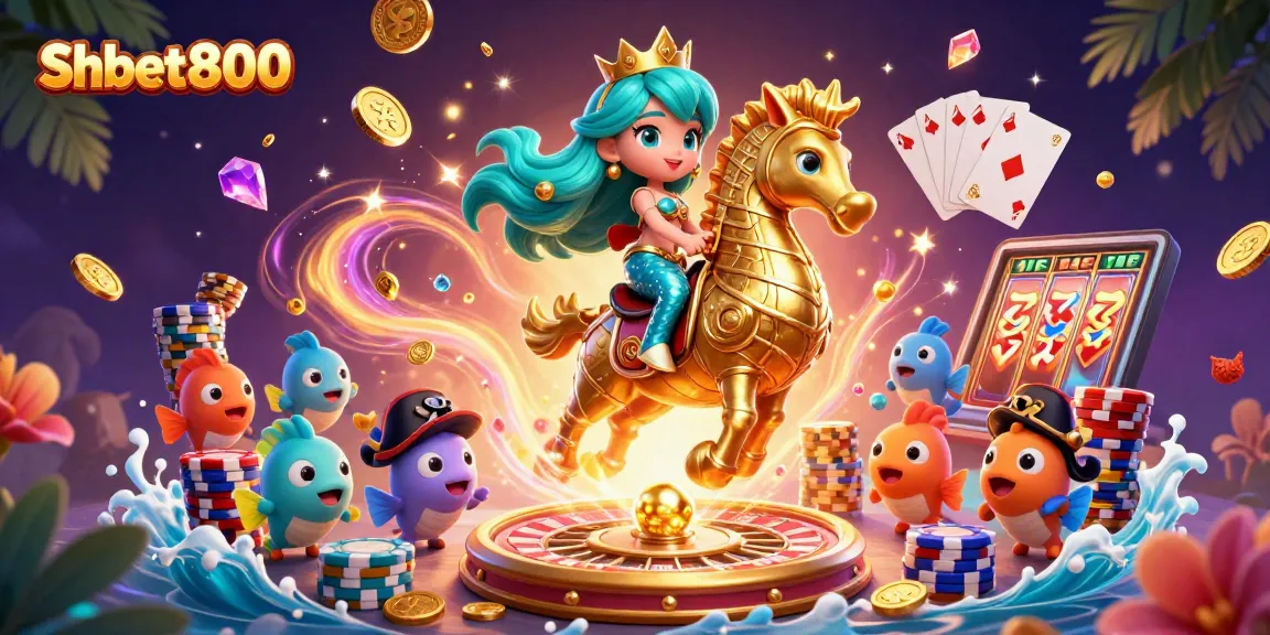 Engage in thrilling wins at shbet800 with vibrant casino visuals of a mermaid and gaming elements.