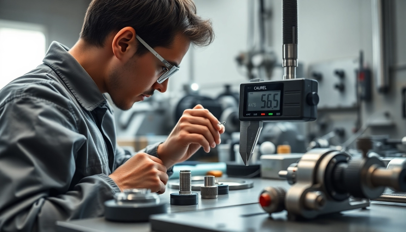 El calibrador digital mide con precisión una pieza en un taller, destacando su relevancia en ingeniería.